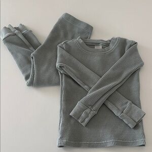 Carter's Kids Gray Waffle Pajama Set